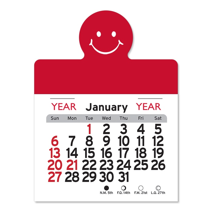 Adhesive Peel-N-Stick Smile Face 2026 Calendars