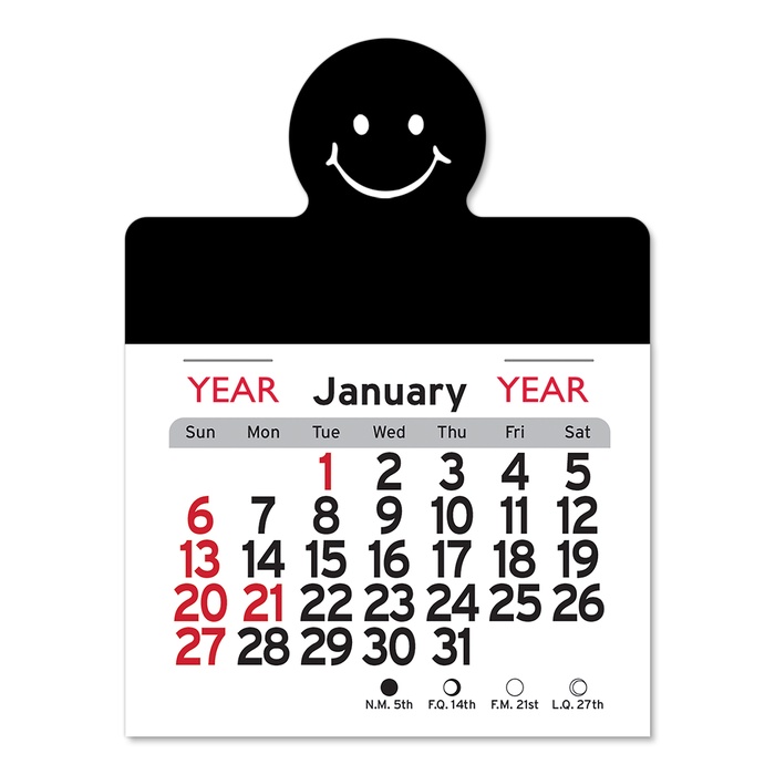 Adhesive Peel-N-Stick Smile Face 2026 Calendars