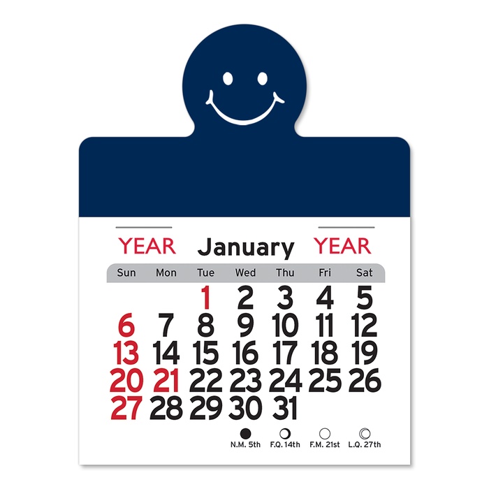 Adhesive Peel-N-Stick Smile Face 2026 Calendars