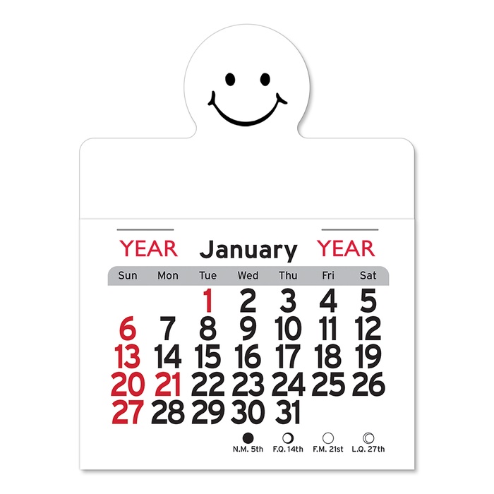 Adhesive Peel-N-Stick Smile Face 2026 Calendars