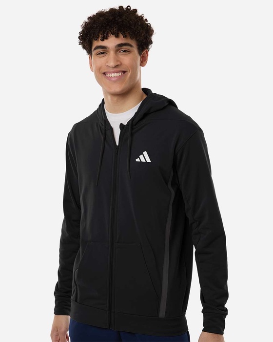 adidas Men's Game & Go Fleece Full-Zip Hooded Sweatshirt