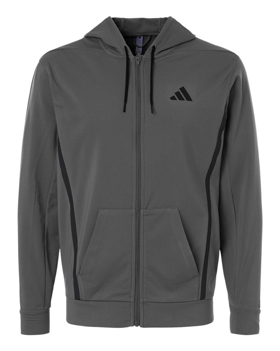 adidas Men's Game & Go Fleece Full-Zip Hooded Sweatshirt