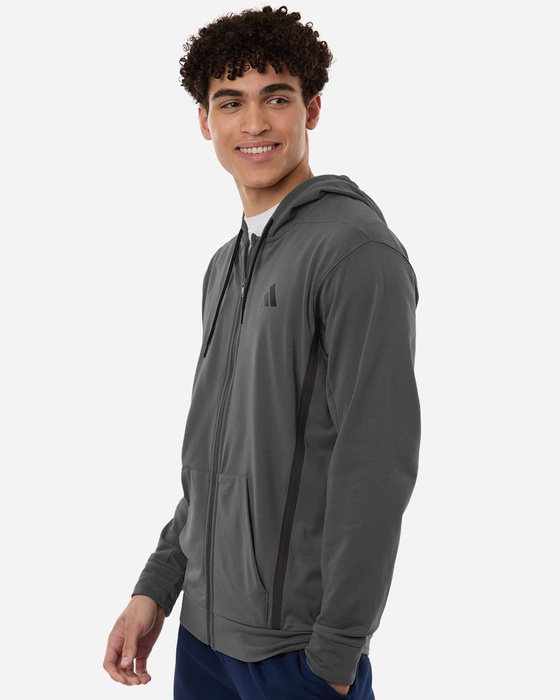 adidas Men's Game & Go Fleece Full-Zip Hooded Sweatshirt