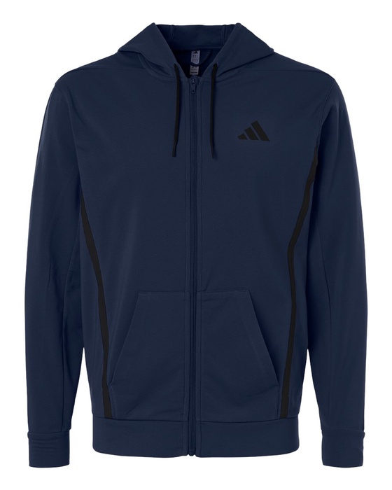 adidas Men's Game & Go Fleece Full-Zip Hooded Sweatshirt
