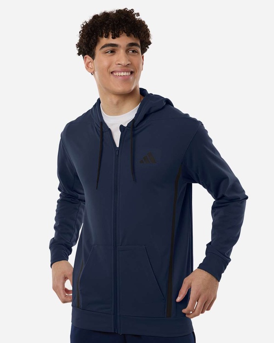 adidas Men's Game & Go Fleece Full-Zip Hooded Sweatshirt