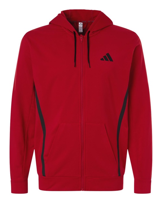 adidas Men's Game & Go Fleece Full-Zip Hooded Sweatshirt