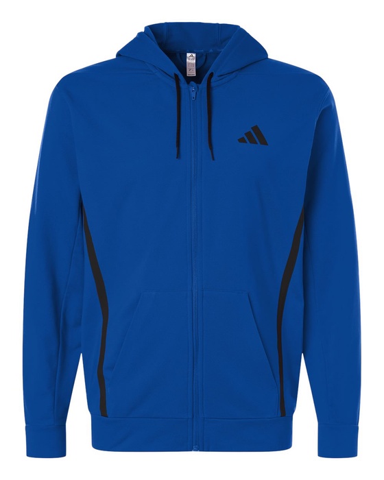 adidas Men's Game & Go Fleece Full-Zip Hooded Sweatshirt