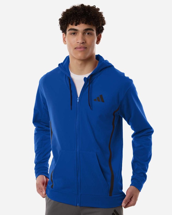 adidas Men's Game & Go Fleece Full-Zip Hooded Sweatshirt