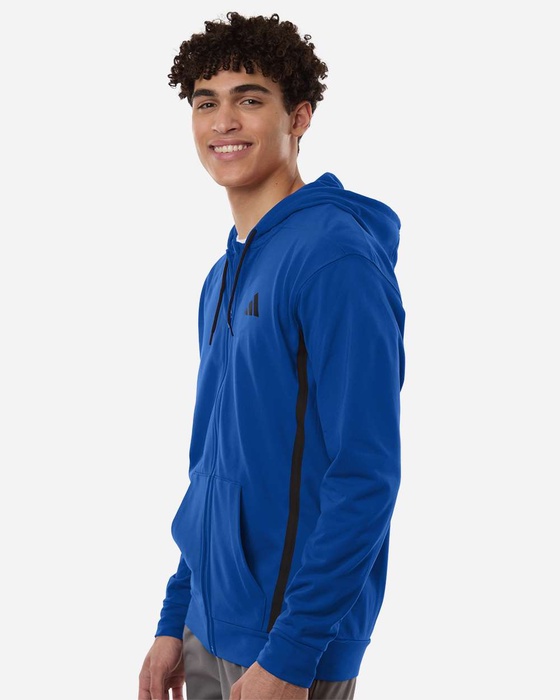 adidas Men's Game & Go Fleece Full-Zip Hooded Sweatshirt