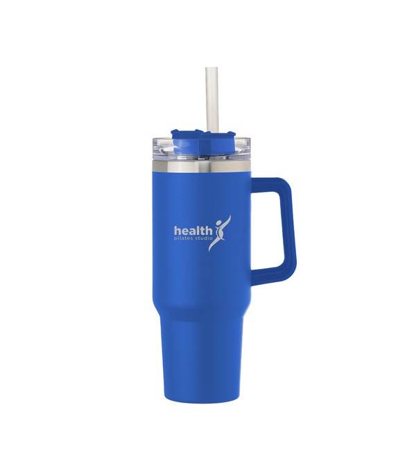 40 oz. Alexandria Vacuum Insluated Travel Mug with Straw - Laser Engraved