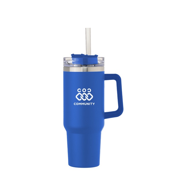 40 oz. Alexandria Vacuum Insulated Travel Mug with Straw - Screen Print