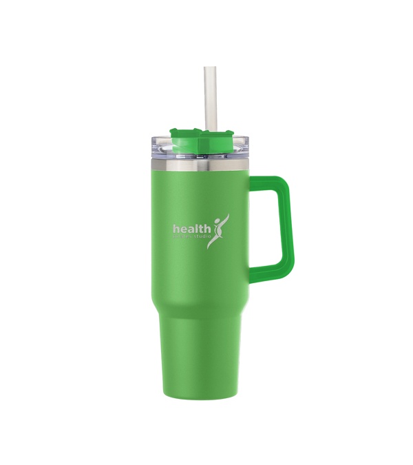 40 oz. Alexandria Vacuum Insluated Travel Mug with Straw - Laser Engraved