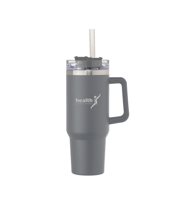 40 oz. Alexandria Vacuum Insluated Travel Mug with Straw - Laser Engraved