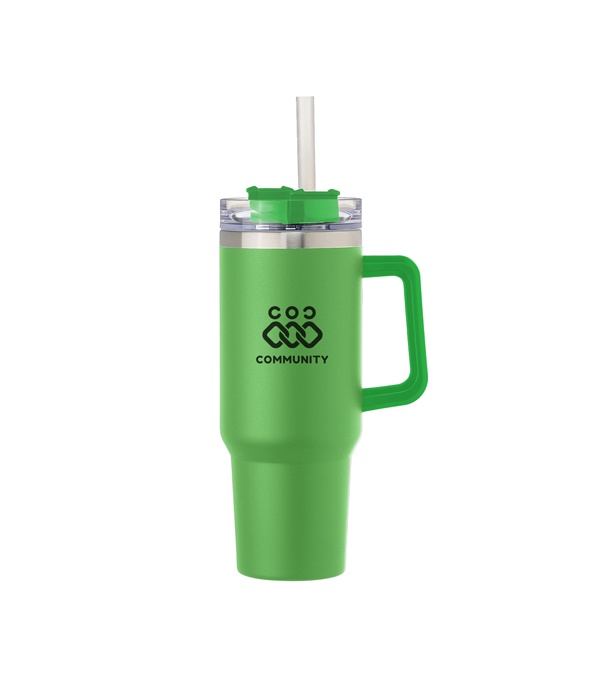 40 oz. Alexandria Vacuum Insulated Travel Mug with Straw - Screen Print