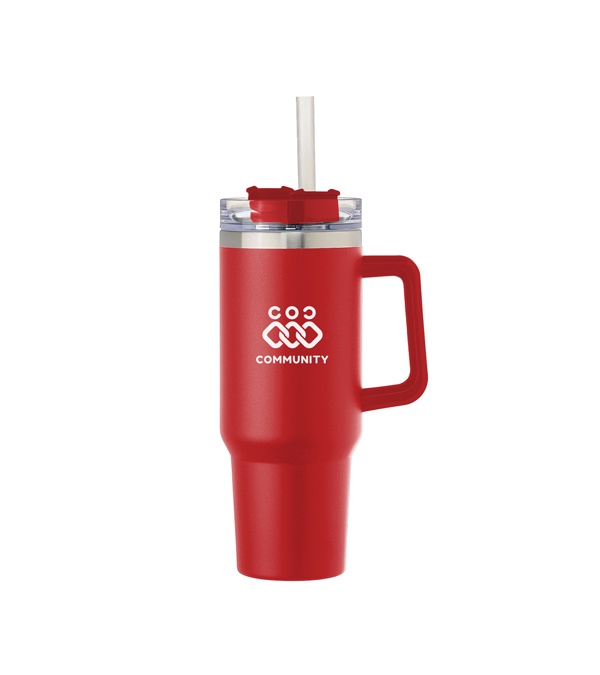 40 oz. Alexandria Vacuum Insulated Travel Mug with Straw - Screen Print