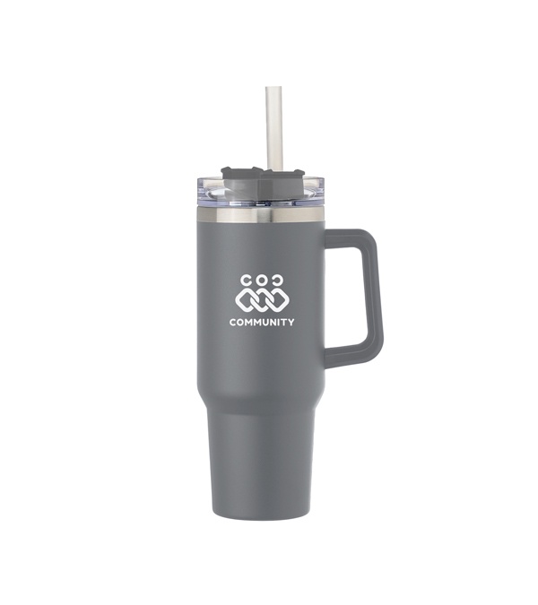 40 oz. Alexandria Vacuum Insulated Travel Mug with Straw - Screen Print
