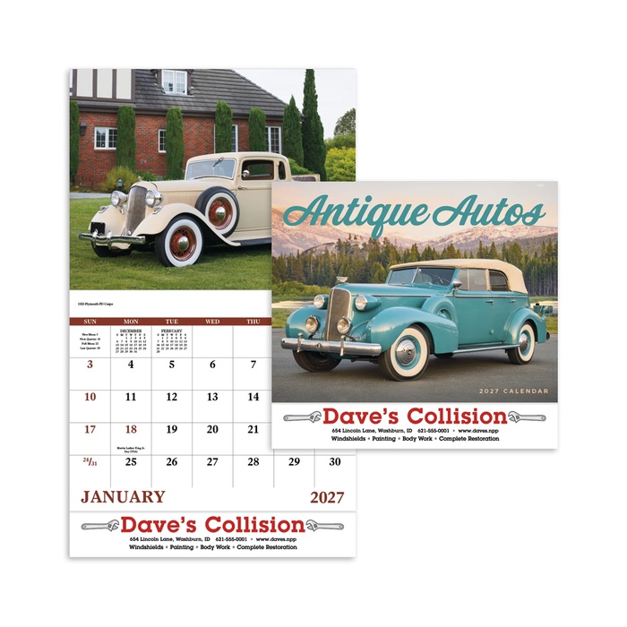 Antique Autos Wall Calendar - 2027