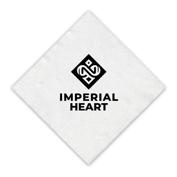 1-Ply White Beverage Napkin - Linen Embossed