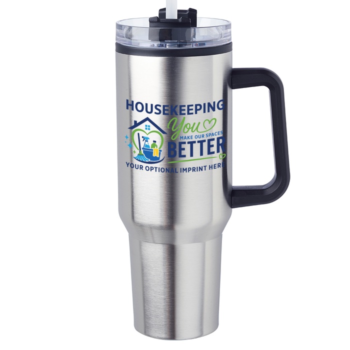 Housekeepers 40 oz. Stainless Steel Travel Mug (optional personalization available)