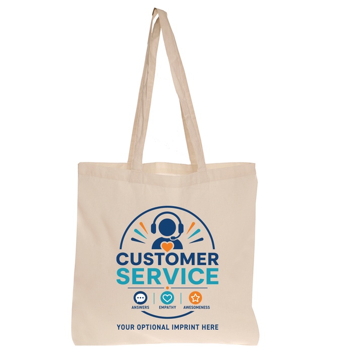 Customer Service Natural Cotton Tote Bag