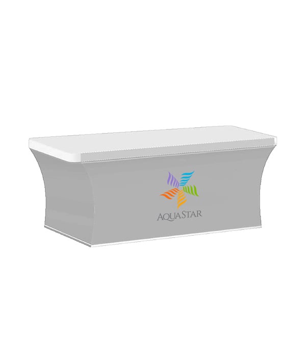 6-ft. Stretch Table Cover Front Print Only (with Stock Fabric Color)