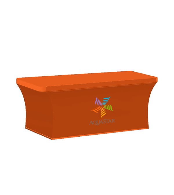 6-ft. Stretch Table Cover Front Print Only (with Stock Fabric Color)