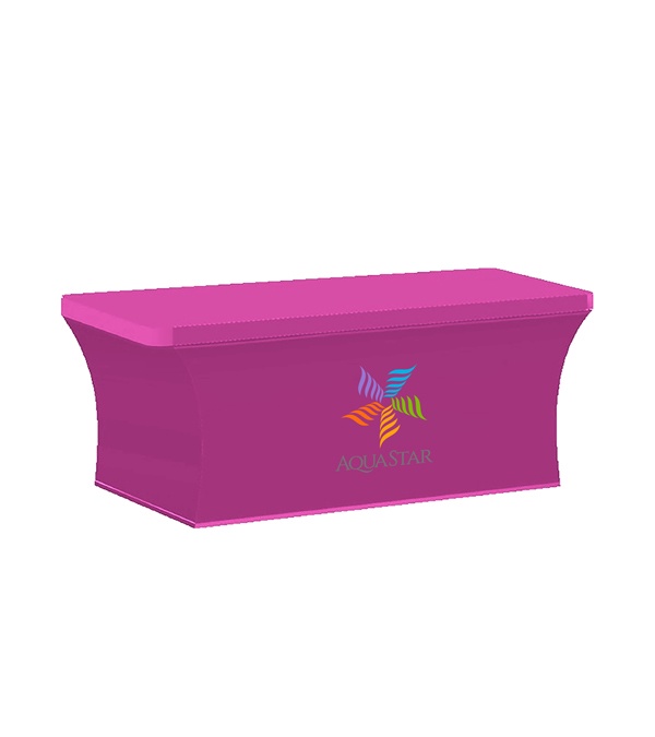 6-ft. Stretch Table Cover Front Print Only (with Stock Fabric Color)