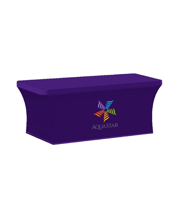 6-ft. Stretch Table Cover Front Print Only (with Stock Fabric Color)