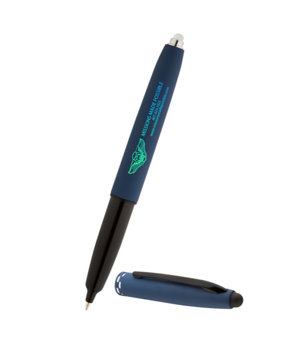 Keeper Soft Touch Triple Function Pen with Light & Stylus -Full Color