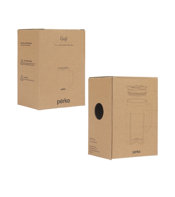 Perka® Guji 15 oz. Recycled Steel and Coffee Grounds Mug