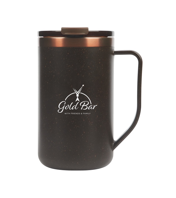 Perka® Guji 15 oz. Recycled Steel and Coffee Grounds Mug