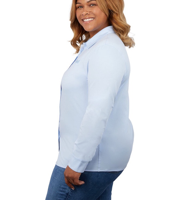 TATRA Eco Long Sleeve Knit Button Up Shirt Women's - Embroidered