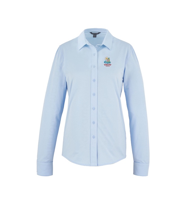 TATRA Eco Long Sleeve Knit Button Up Shirt Women's - Embroidered