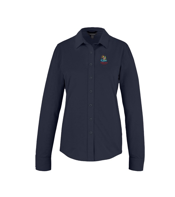 TATRA Eco Long Sleeve Knit Button Up Shirt Women's - Embroidered