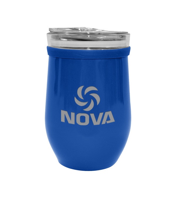 8 oz. Glass And Stainless Steel Wine Tumbler