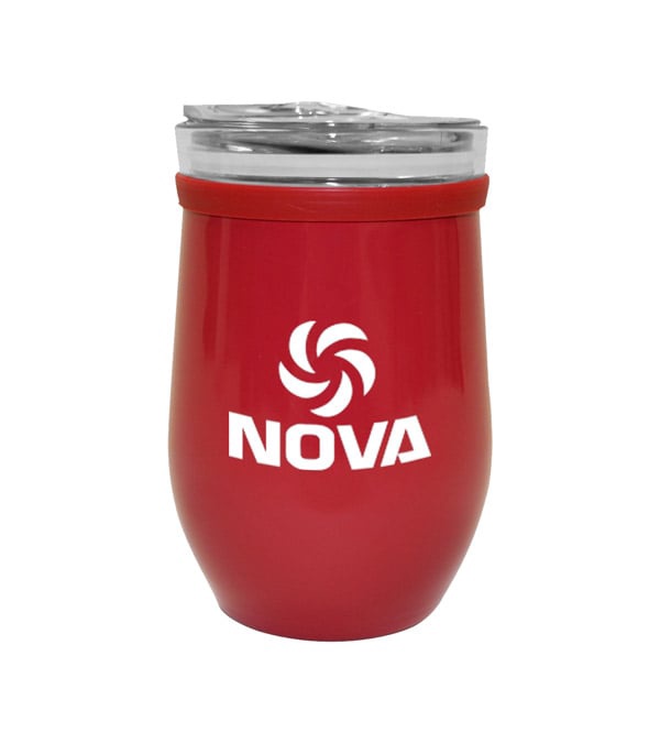 8 oz. Glass And Stainless Steel Wine Tumbler