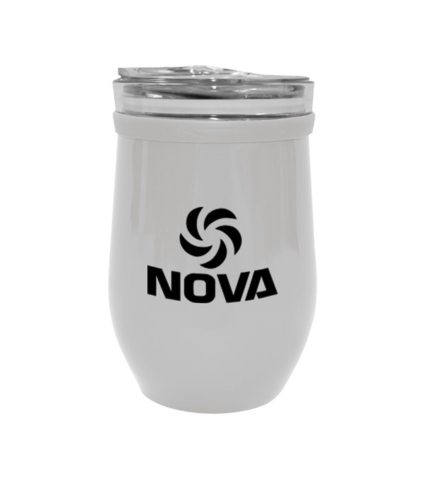8 oz. Glass And Stainless Steel Wine Tumbler