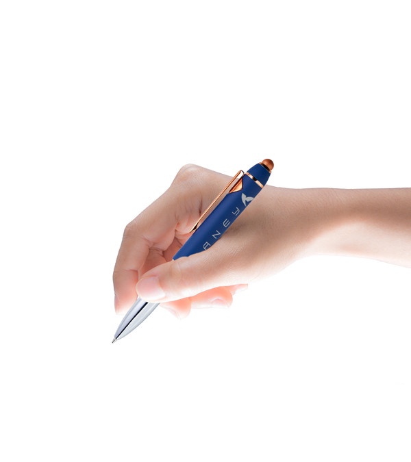 Casca Triple Function Lighted Copper Pen with Stylus