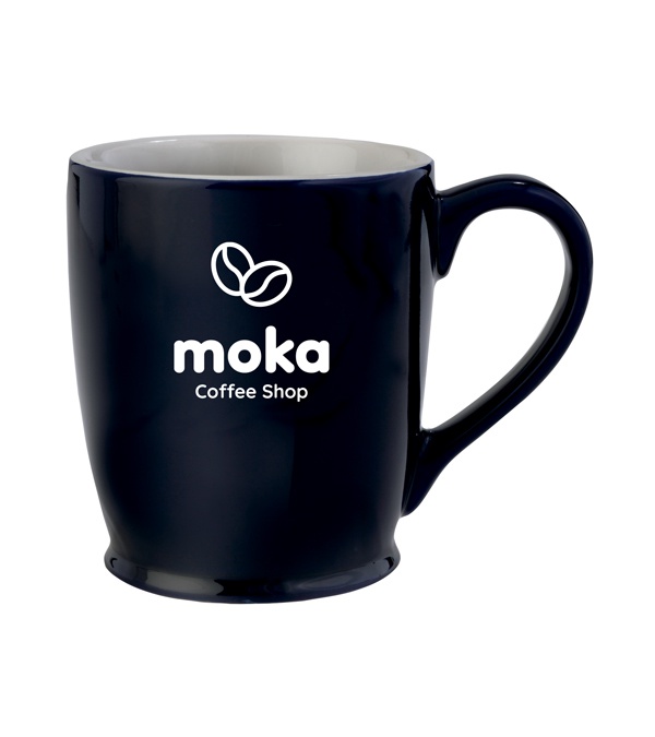 16 oz. Stylish Cafe Ceramic Mug - Multi Imprint Location