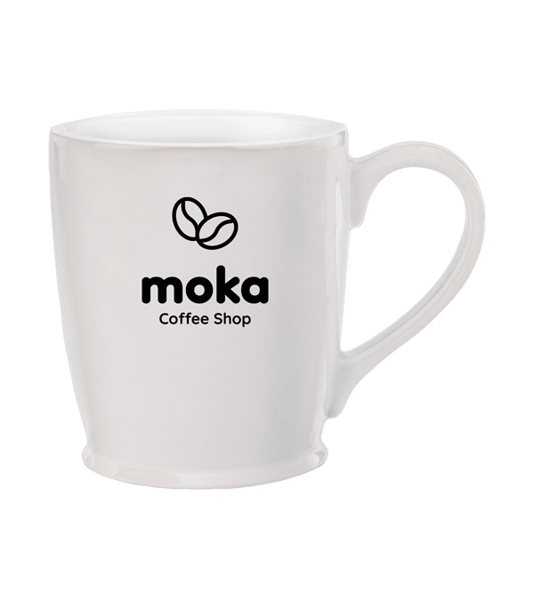 16 oz. Stylish Cafe Ceramic Mug - Multi Imprint Location