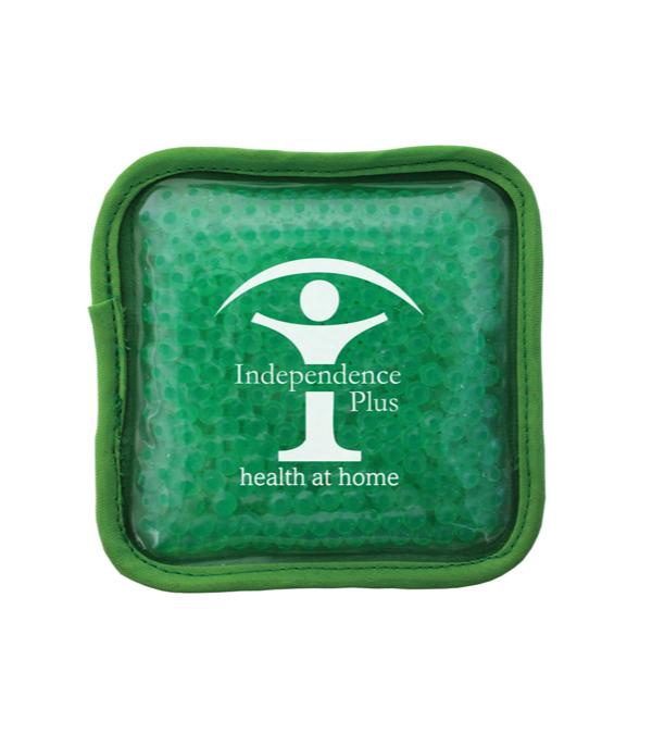 Square Plush Gel Bead Hot/Cold Pack - 1 Color Imprint