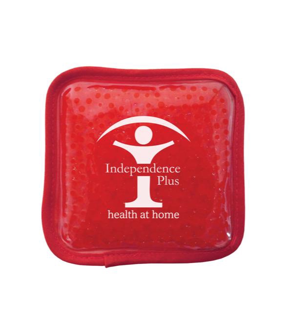 Square Plush Gel Bead Hot/Cold Pack - 1 Color Imprint