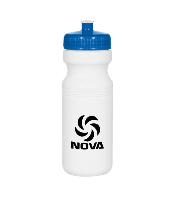 24 oz. Poly-Clear Fitness Bottle White with Translucent Lid