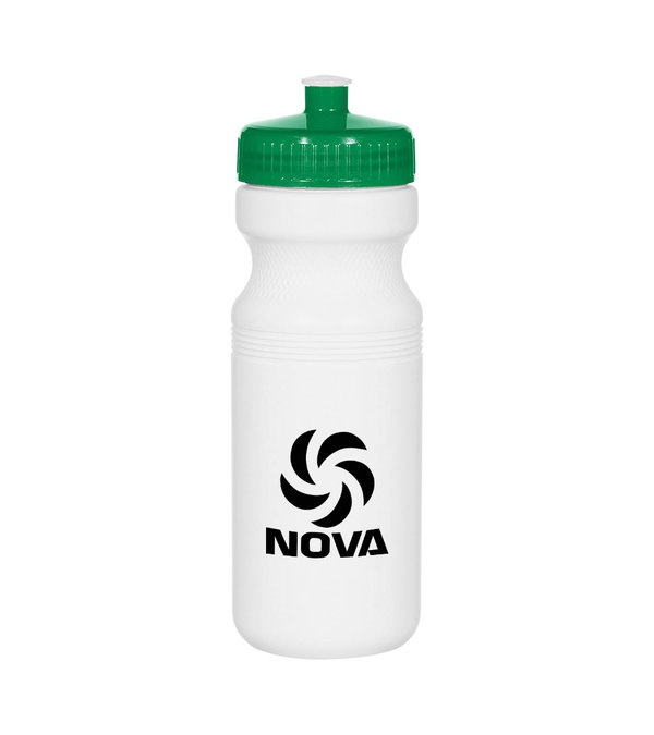 24 oz. Poly-Clear Fitness Bottle White with Translucent Lid