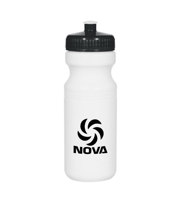24 oz. Poly-Clear Fitness Bottle White with Translucent Lid