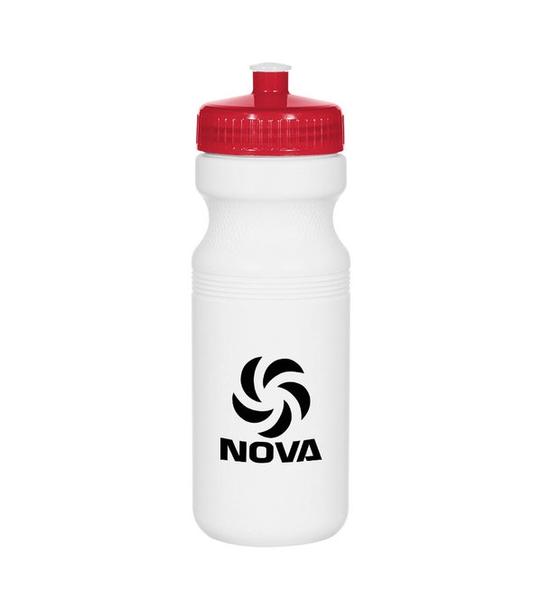 24 oz. Poly-Clear Fitness Bottle White with Translucent Lid