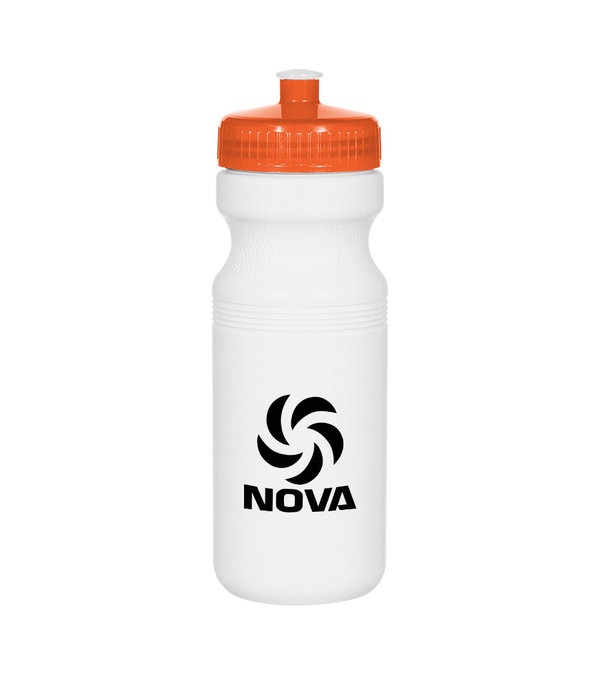 24 oz. Poly-Clear Fitness Bottle White with Translucent Lid
