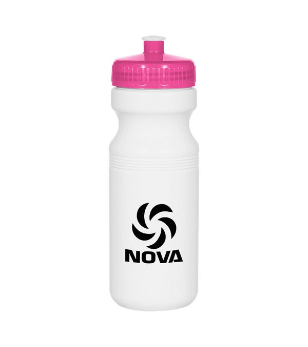 24 oz. Poly-Clear Fitness Bottle White with Translucent Lid