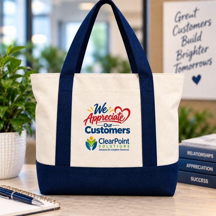 We Appreciate Our Customers Park Slope Tote Bag with Your Full Color Logo