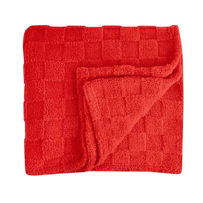rPET Checkered Sherpa Blanket